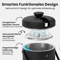 Beyond Schwarzer Eiswürfelbehälter mit Deckel und Zange