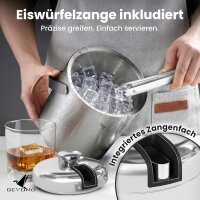 Beyond Silberner Eiswürfelbehälter mit Deckel und Zange