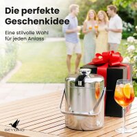 Beyond Silberner Eiswürfelbehälter mit Deckel und Zange