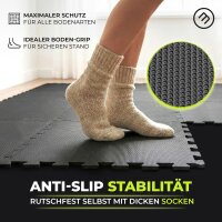 Puzzlematte 18-tlg. AntiSlipX Double Schwarz 32x32cm – Bodenschutzmatten für Fitness & Homegym
