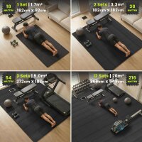 Puzzlematte 18-tlg. AntiSlipX Double Schwarz 32x32cm – Bodenschutzmatten für Fitness & Homegym