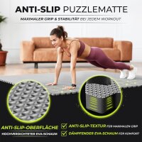 Puzzlematte 18-tlg. AntiSlipX Single Schwarz 32x32cm – Bodenschutzmatten für Fitness & Homegym