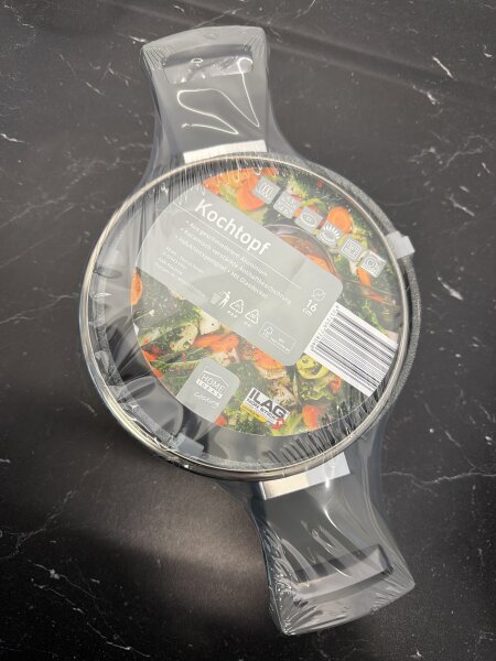 Kochtopf 16 cm mit Glasdeckel – Antihaftbeschichtung & Induktionsgeeignet
