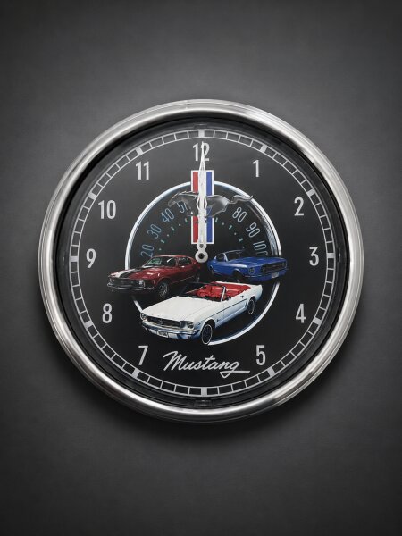 Ford Mustang Funk-Wanduhr mit Beleuchtung – Limitierte Bradford Exchange Sammleredition