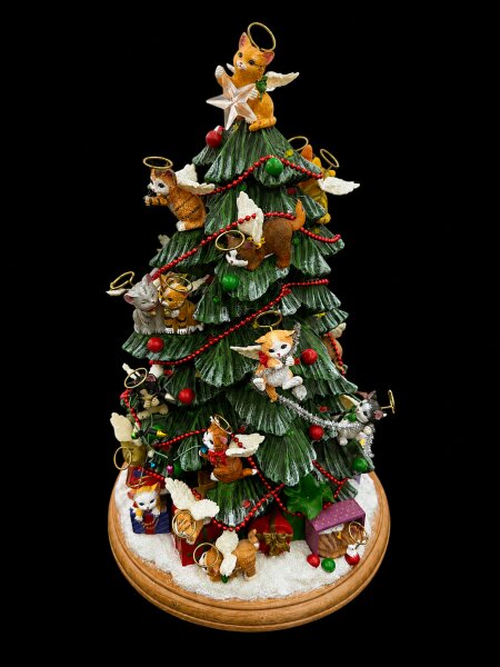 Bradford Exchange Weihnachtsbaum mit Engel-Kätzchen – Limitierte Sammleredition