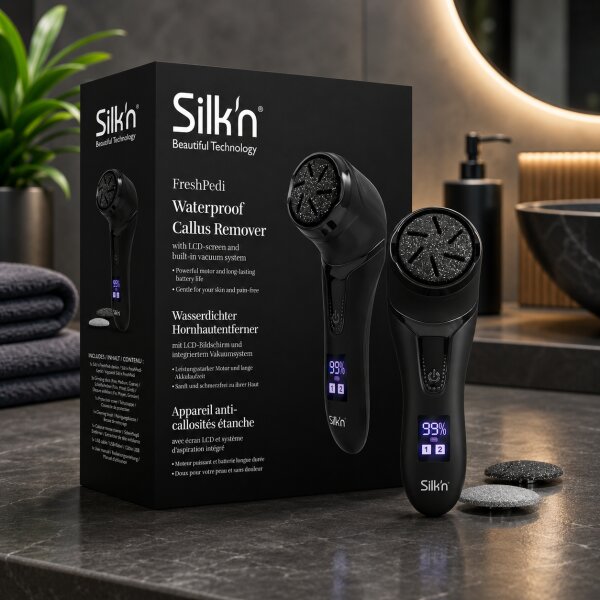 Silkn FreshPedi Black – Elektrischer Hornhautentferner mit Absaugsystem