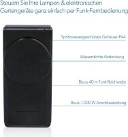 Funkfernschalter-Set Outdoor 2+1 – 2 Funksteckdosen...