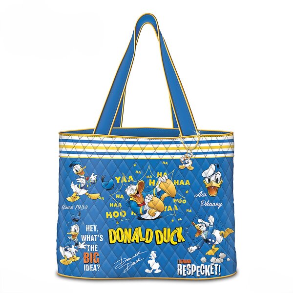 Bradford Exchange Disney „Relive The Magic“ Weekender Reisetasche – Gesteppte Disney Charakter-Tasche