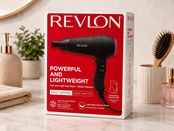 Revlon Fast & Light Haartrockner RVDR5823E1 – 2000 Watt, Ionic-Technologie, Schwarz