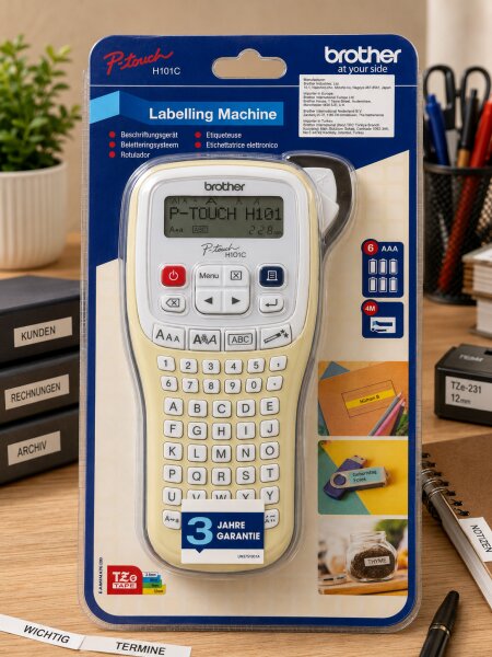 Brother P-touch H101C Beschriftungsgerät – Mobiler Etikettendrucker für Haushalt, Büro & Werkstatt