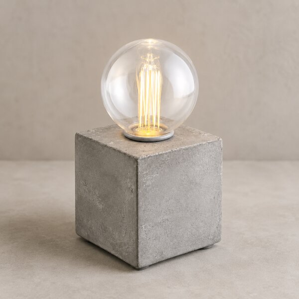Hab & Gut Deko-Tischlampe mit LED-Glühbirne und Betonsockel