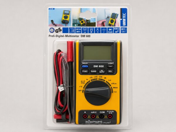 UNITEC Digital-Multimeter DM600 5in1 – Multimeter mit Temperatur-, Schall-, Licht- und Feuchtigkeitsmessung