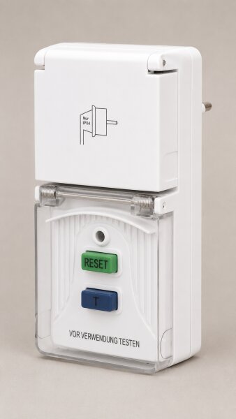 UNITEC Personenschutz-Adapter IP44 – Mobiler FI-Schutzschalter für Innen- und Außenbereich