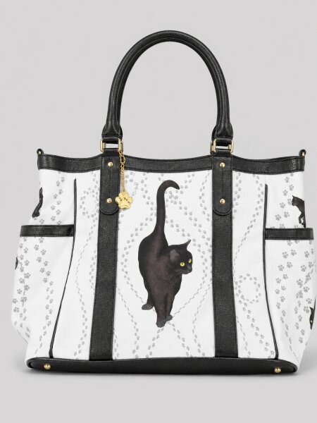 The Bradford Exchange Handtasche „Black Cat Elegance“ – Exklusive Designer-Tasche mit Katzenmotiv