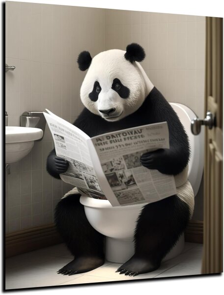 Wandbild – Motiv Panda Bär, HDF-Holzbild, Made in Germany ca. 30x40 cm