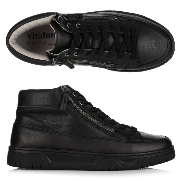 VITAFORM Gr.43 Damen-Hightop Sneaker Softnappa 2 Reißverschlüsse