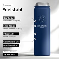 BeMaxx Trinkflasche Edelstahl ACTIVE FLASK dunkelblau 950ml