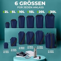 Nordlight Wasserdichter Tasche Dry Bag 2L - Roll Top Tasche KurierTasche navy-blau