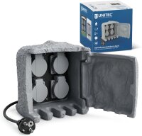UNITEC Garten-Steckdosenverteiler in Steinoptik – 4...