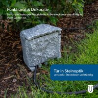 UNITEC Garten-Steckdosenverteiler in Steinoptik – 4 Steckdosen, IP44