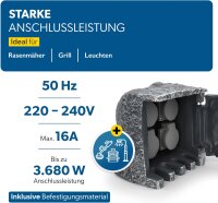 UNITEC Garten-Steckdosenverteiler in Steinoptik – 4 Steckdosen, IP44