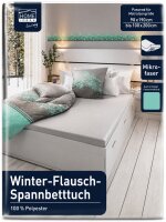 HOME IDEAS Living Winter-Flausch-Spannbetttuch Weiß...