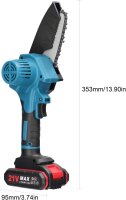 ACAGALA Akku-Kettensäge 21 V – 4 Zoll Mini-Astsäge mit 2 Akkus
